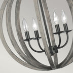Pendelleuchte Allier (Weathered Oak Wood/Antique Forged Iron) 4x - Elstead Lighting