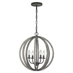 Pendelleuchte Allier (Weathered Oak Wood/Antique Forged Iron) 4x - Elstead Lighting