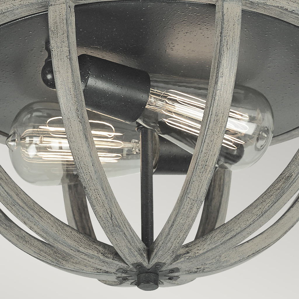 Deckenleuchte Allier (Weathered Oak Wood/Antique Forged Iron) 2x - Elstead Lighting