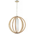 Pendelleuchte Allier (Light Wood/Brushed Steel) 1x - Elstead Lighting