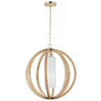 Pendelleuchte Allier (Light Wood/Brushed Steel) 1x - Elstead Lighting