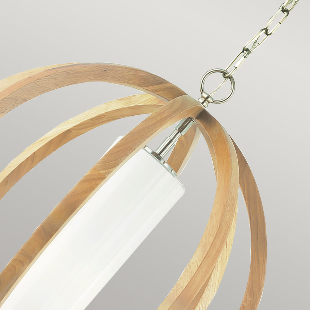 Pendelleuchte Allier (Light Wood/Brushed Steel) 1x - Elstead Lighting