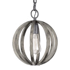 Pendelleuchte Allier (Weathered Oak Wood/Antique Forged Iron) 1x - Elstead Lighting