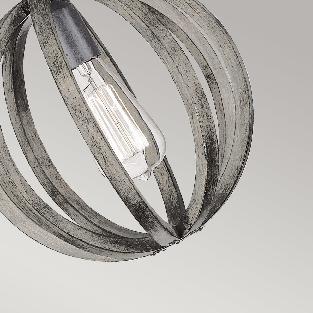 Pendelleuchte Allier (Weathered Oak Wood/Antique Forged Iron) 1x - Elstead Lighting