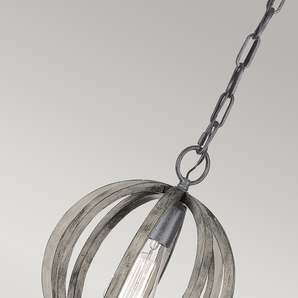 Pendelleuchte Allier (Weathered Oak Wood/Antique Forged Iron) 1x - Elstead Lighting