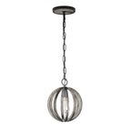 Pendelleuchte Allier (Weathered Oak Wood/Antique Forged Iron) 1x - Elstead Lighting