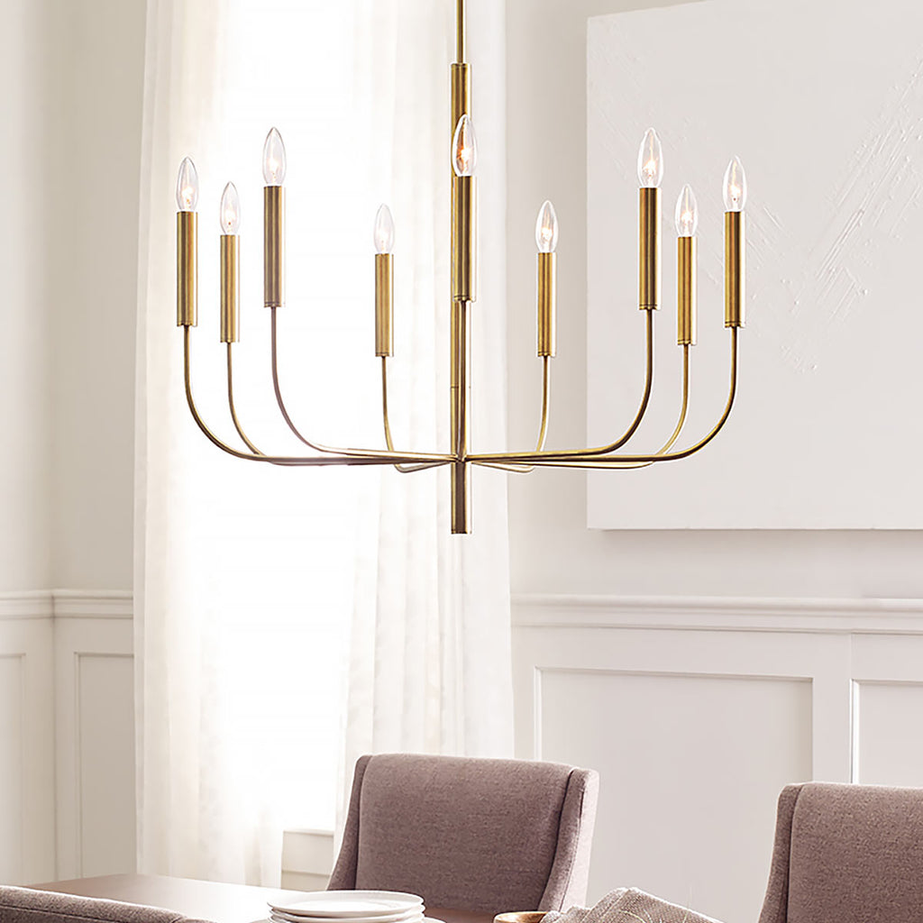 Pendelleuchte Brianna (messingfarben) 9x - Elstead Lighting