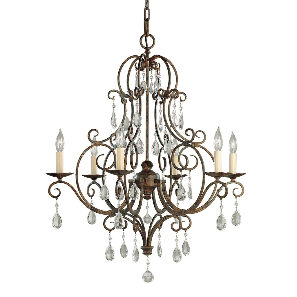 Pendelleuchte Chateau (bronzefarben) 6x - Elstead Lighting