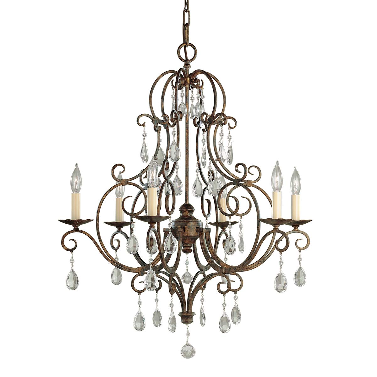 Pendelleuchte Chateau (bronzefarben) 6x - Elstead Lighting
