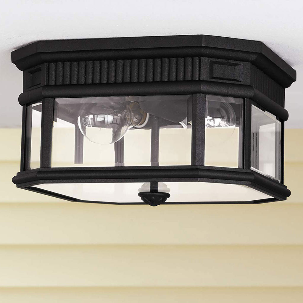 Außen-Deckenleuchte Cotswold Lane (schwarz) 2x - Elstead Lighting