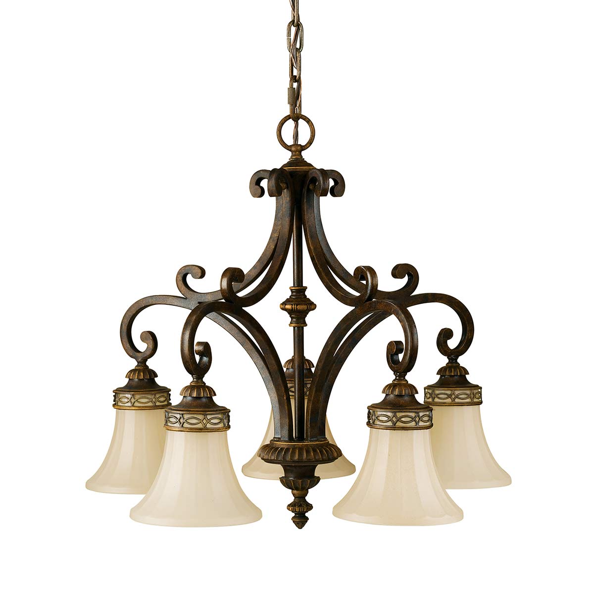 Pendelleuchte Drawing Room (Walnut) 5x - Elstead Lighting