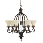 Pendelleuchte Drawing Room (Walnut) 6x - Elstead Lighting