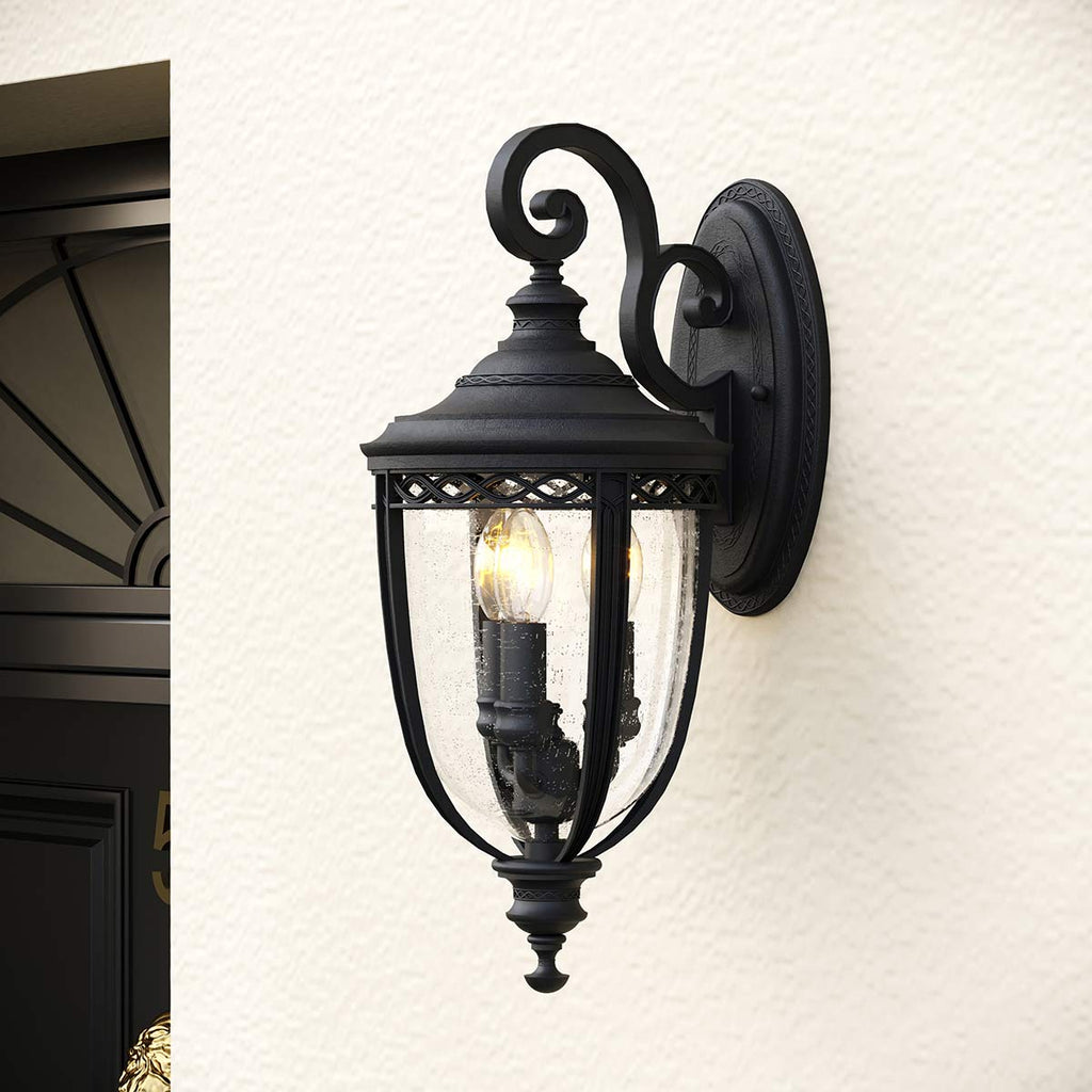 Außen-Wandleuchte English Bridle (schwarz) 3x - Elstead Lighting