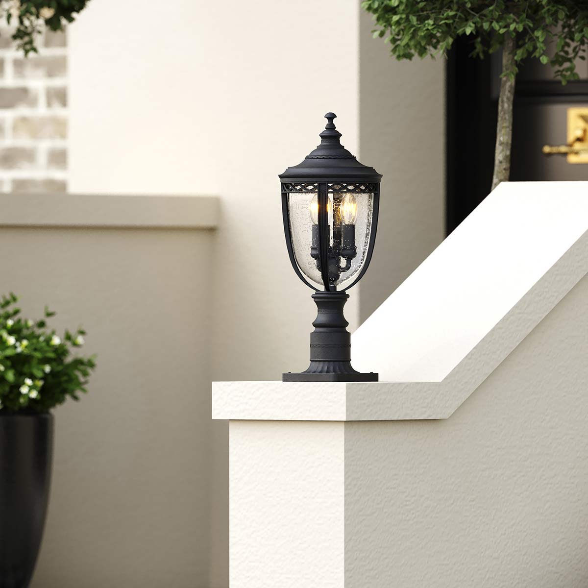 Außen-Sockelleuchte English Bridle (schwarz) 3x - Elstead Lighting