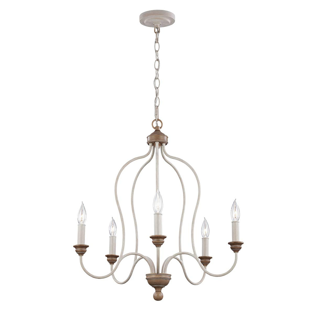 Pendelleuchte Hartsville (Chalk Washed/Beachwood) 5x - Elstead Lighting