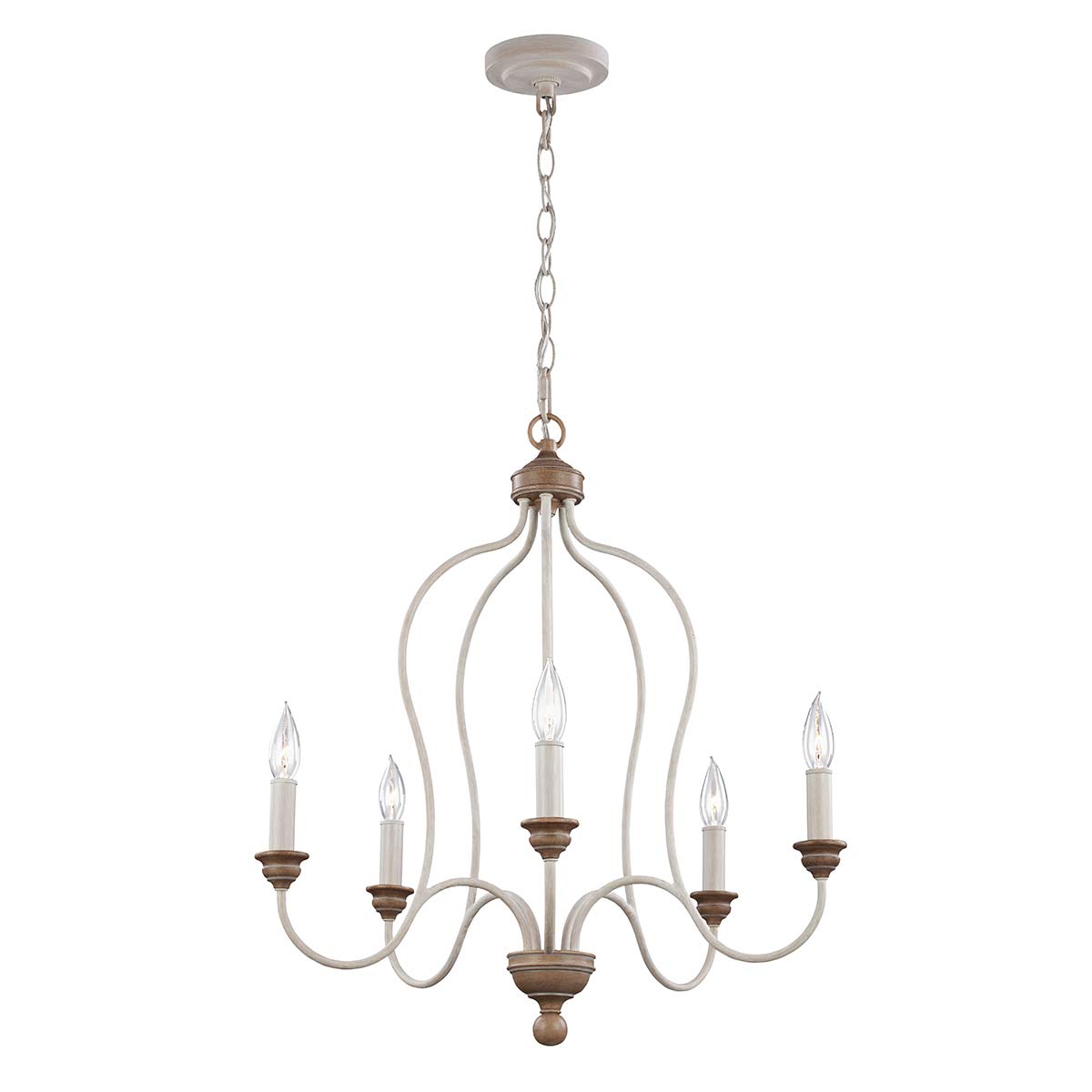 Pendelleuchte Hartsville (Chalk Washed/Beachwood) 5x - Elstead Lighting