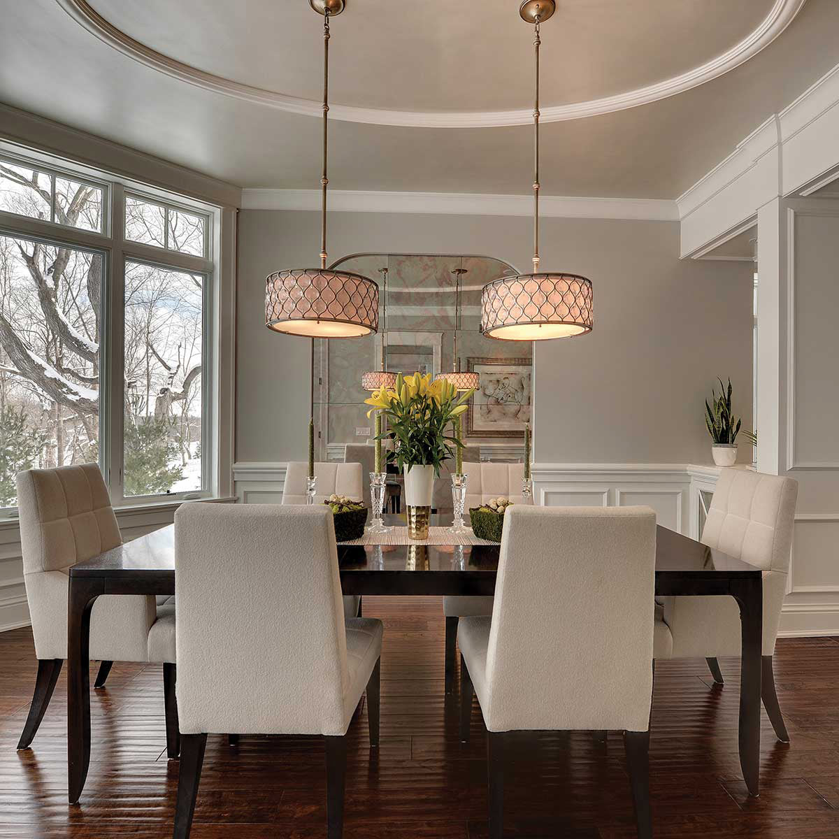 Pendelleuchte Lucia (silberfarben) 3x - Elstead Lighting