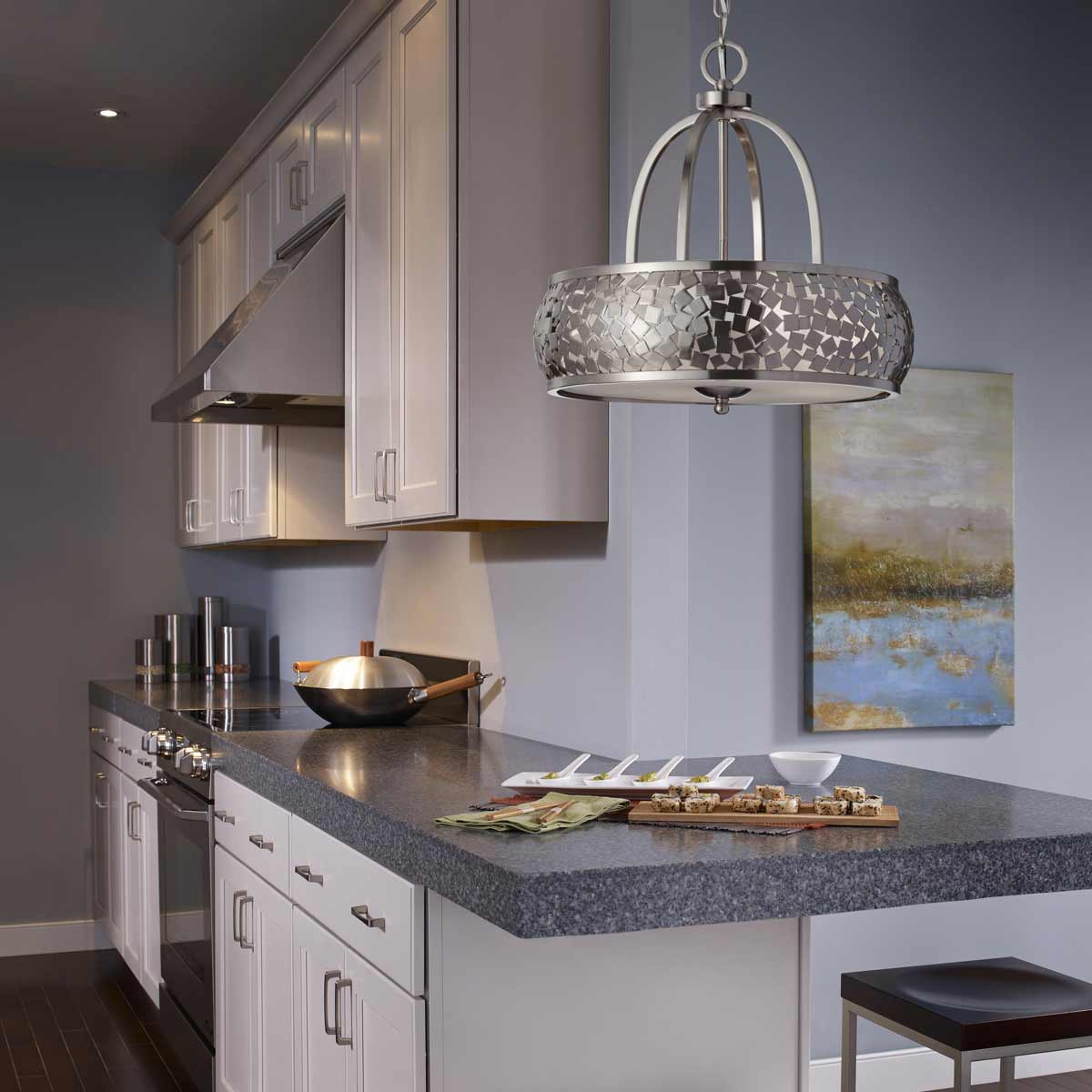 Pendelleuchte Zara (Brushed Steel) 4x - Elstead Lighting