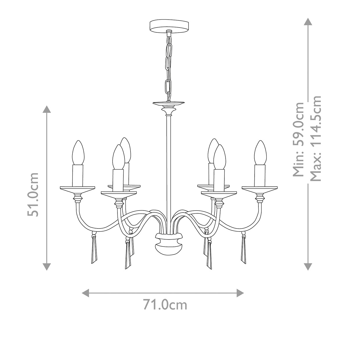 Pendelleuchte Finsbury Park (Nickel) 6x - Elstead Lighting