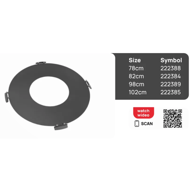 Grillplatte für Feuerschale 98cm mit 4 Griffen