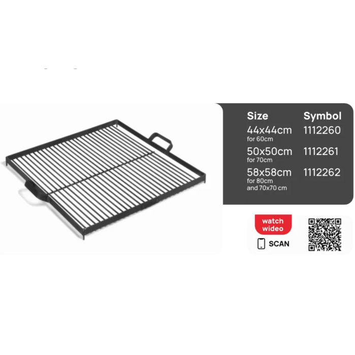 Grillrost aus Rohstahl 44x44cm für Feuerschale 60cm