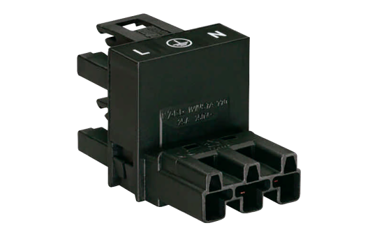 h-Verteiler WAGO, 3-polig, 1 Eingang, 2 Ausgänge, 3 Verriegelungsklinken