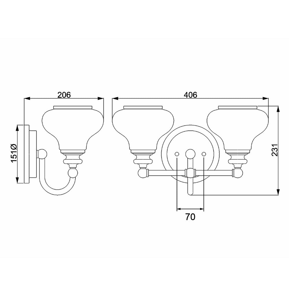 Bad-Wandleuchte Ainsley (verchromt) 2x - Elstead Lighting