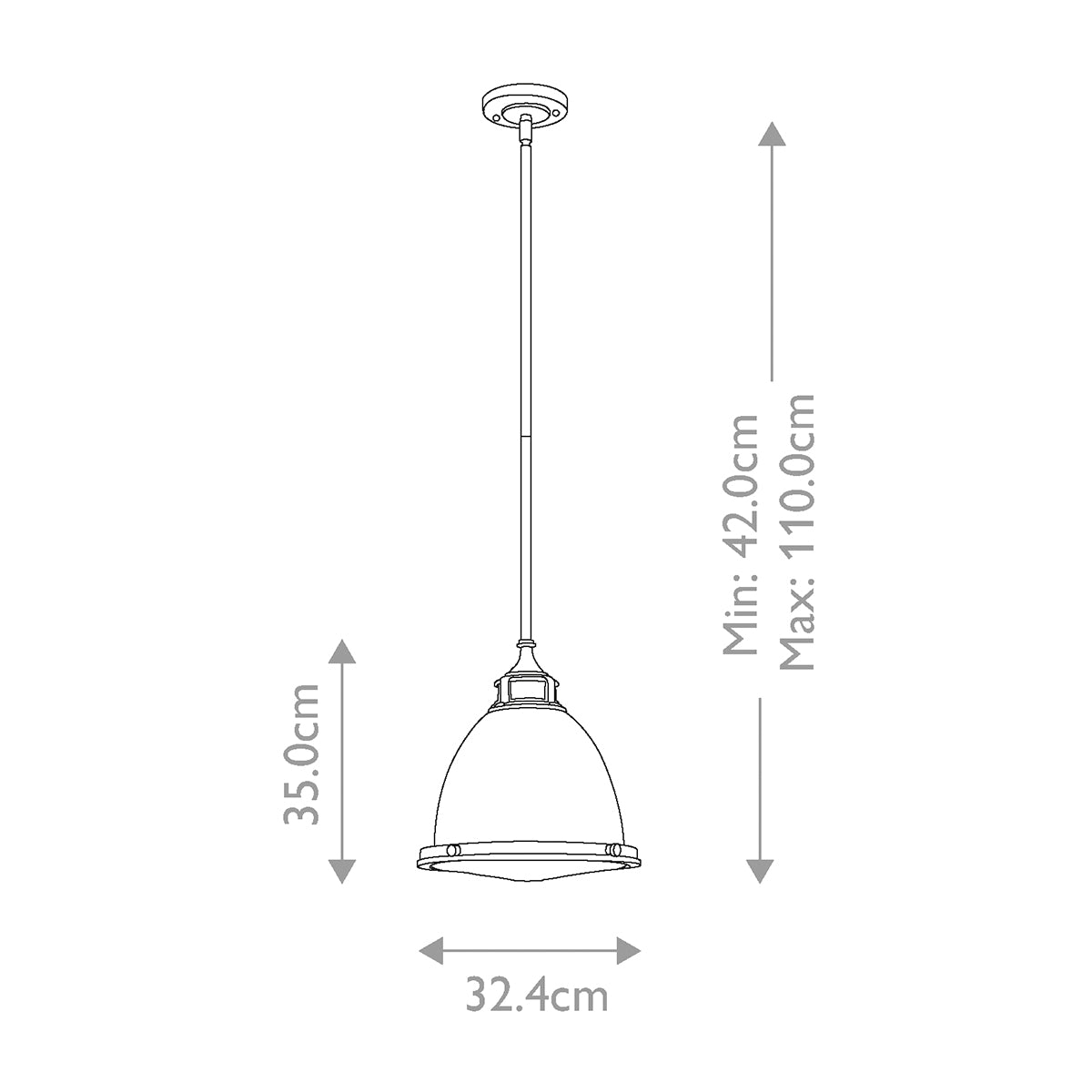 Pendelleuchte Amelia (verchromt) 1x - Elstead Lighting