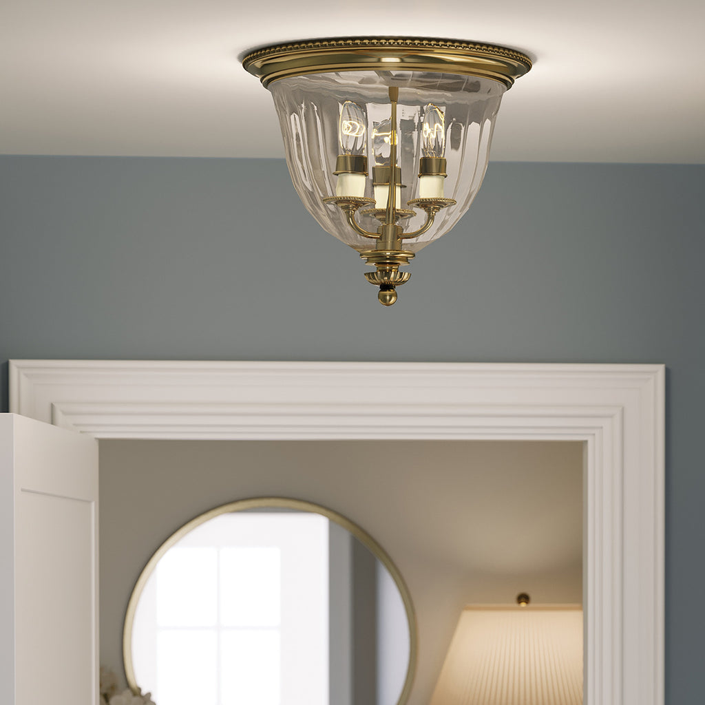 Deckenleuchte Cambridge (messingfarben) 3x - Elstead Lighting