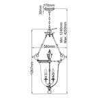 Pendelleuchte Cambridge (messingfarben) 3x - Elstead Lighting