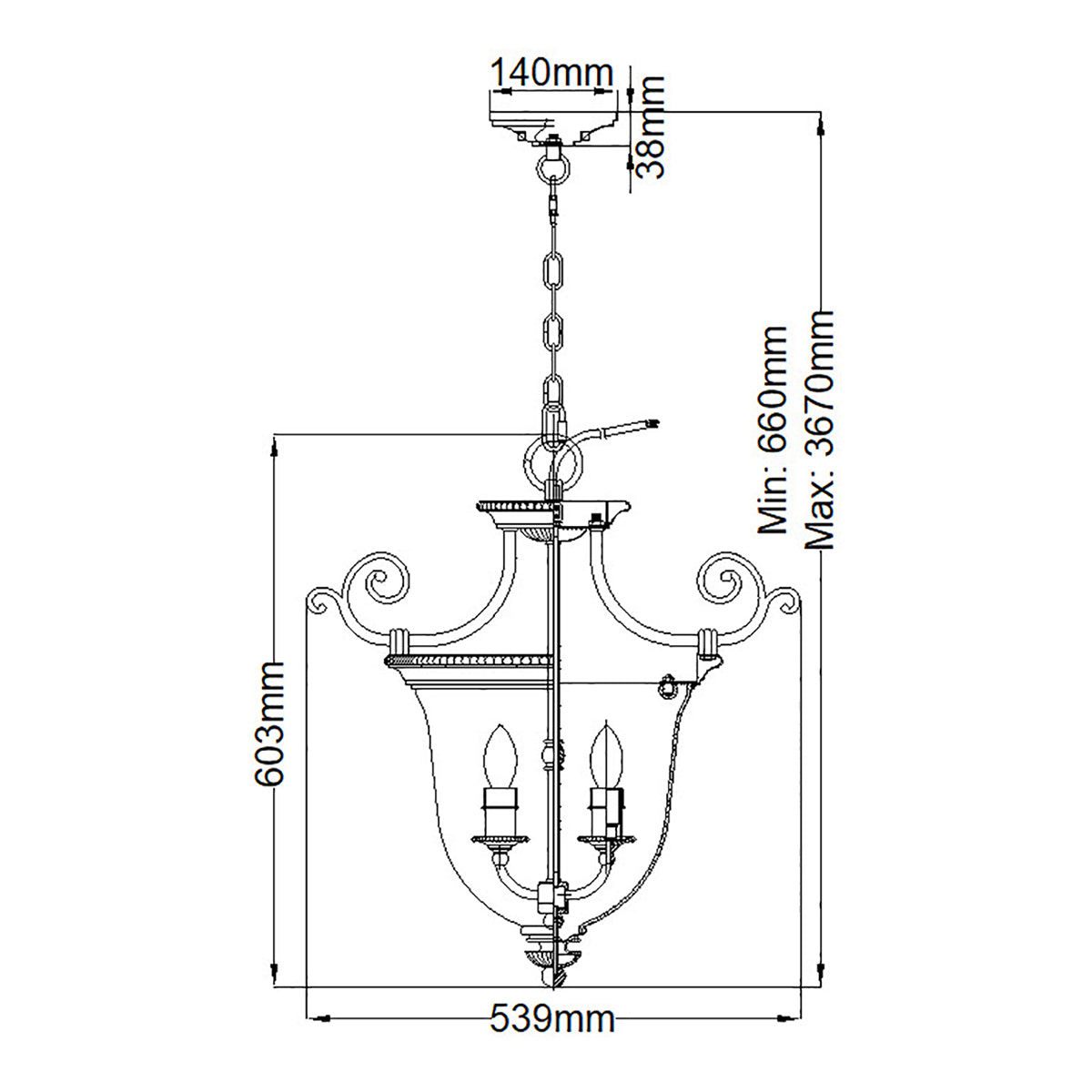 Pendelleuchte Cambridge (messingfarben) 3x - Elstead Lighting