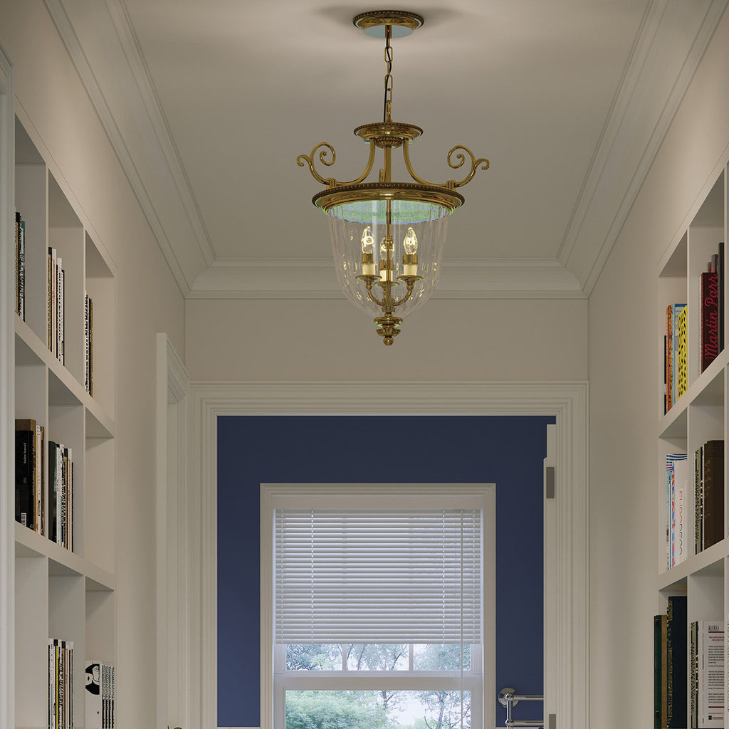 Pendelleuchte Cambridge (messingfarben) 3x - Elstead Lighting