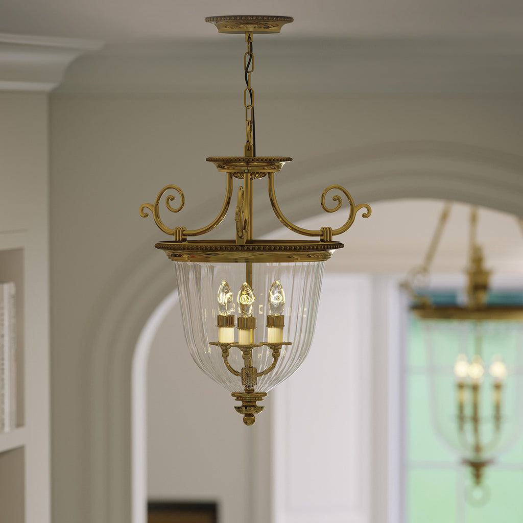 Pendelleuchte Cambridge (messingfarben) 3x - Elstead Lighting