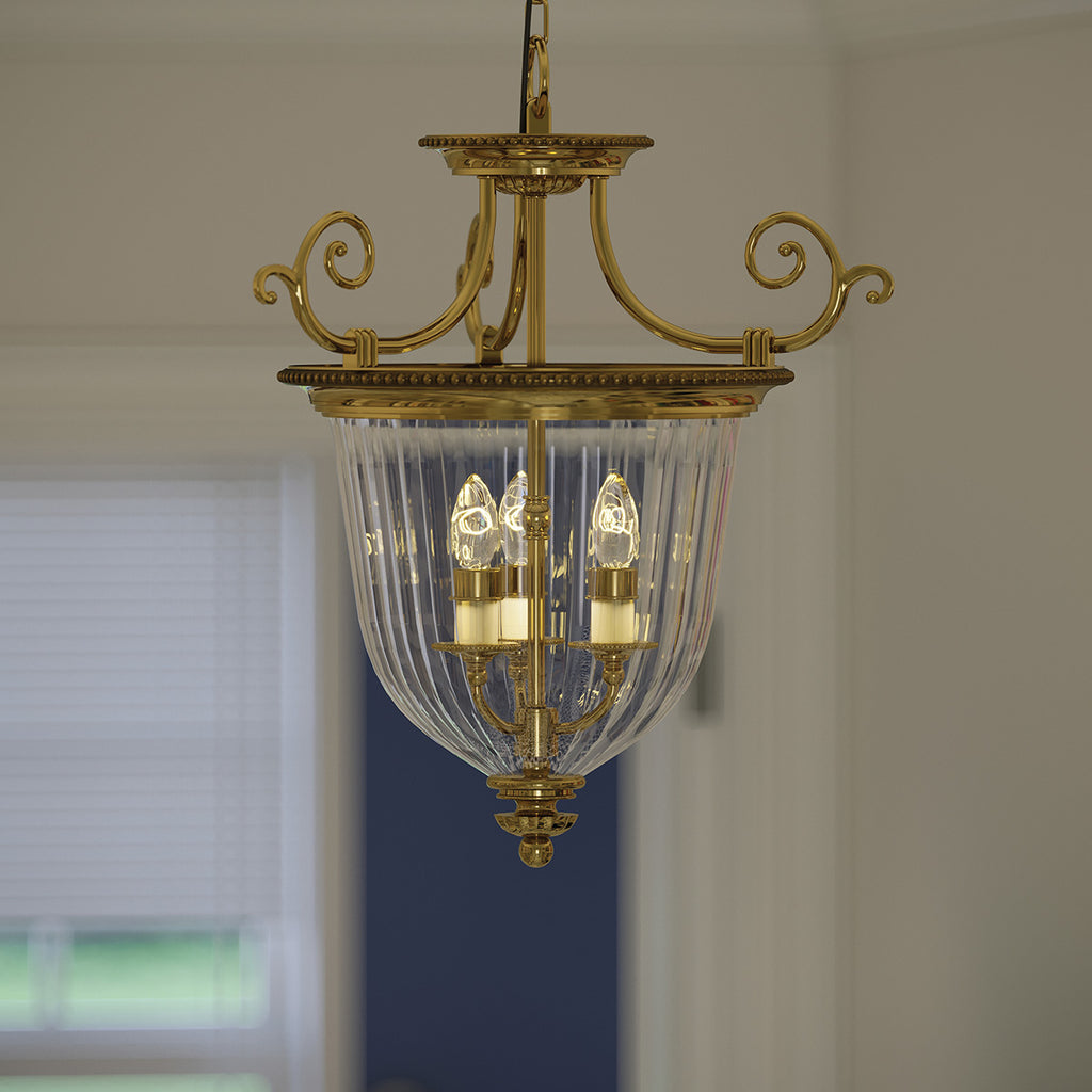 Pendelleuchte Cambridge (messingfarben) 3x - Elstead Lighting