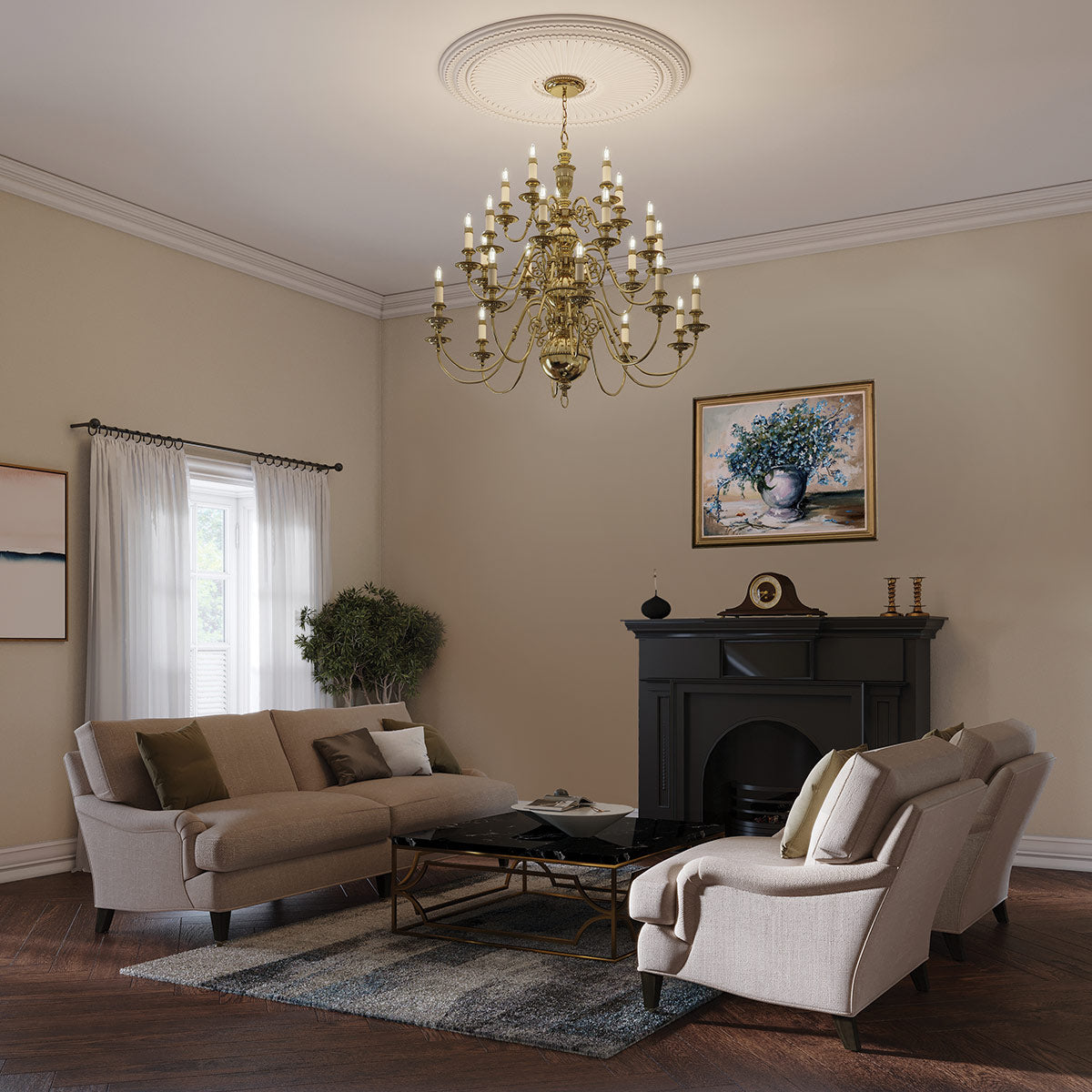 Pendelleuchte Cambridge (messingfarben) 25x - Elstead Lighting
