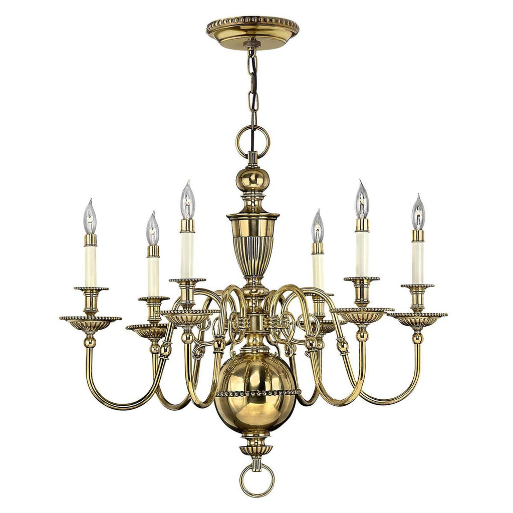Pendelleuchte Cambridge (messingfarben) 6x - Elstead Lighting