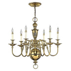 Pendelleuchte Cambridge (messingfarben) 6x - Elstead Lighting