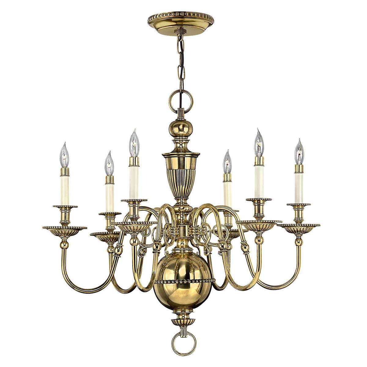 Pendelleuchte Cambridge (messingfarben) 6x - Elstead Lighting