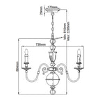 Pendelleuchte Cambridge (messingfarben) 6x - Elstead Lighting