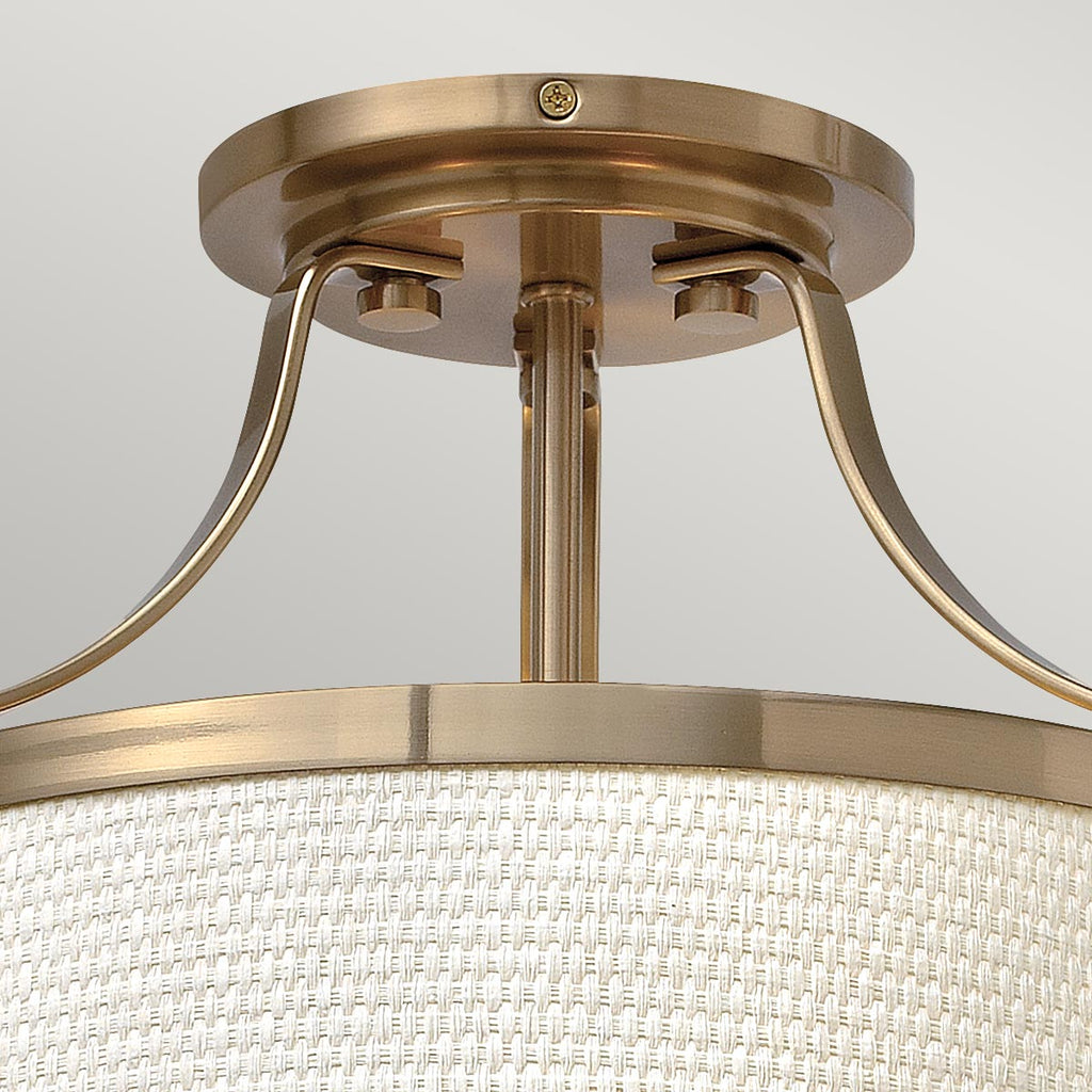 Deckenleuchte Charlotte (Brushed Caramel, Linen Shad) 3x - Elstead Lighting