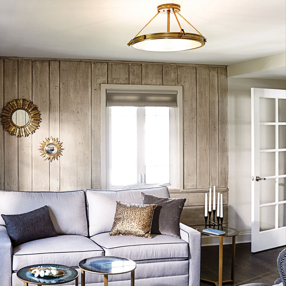 Deckenleuchte Collier (messingfarben) 4x - Elstead Lighting