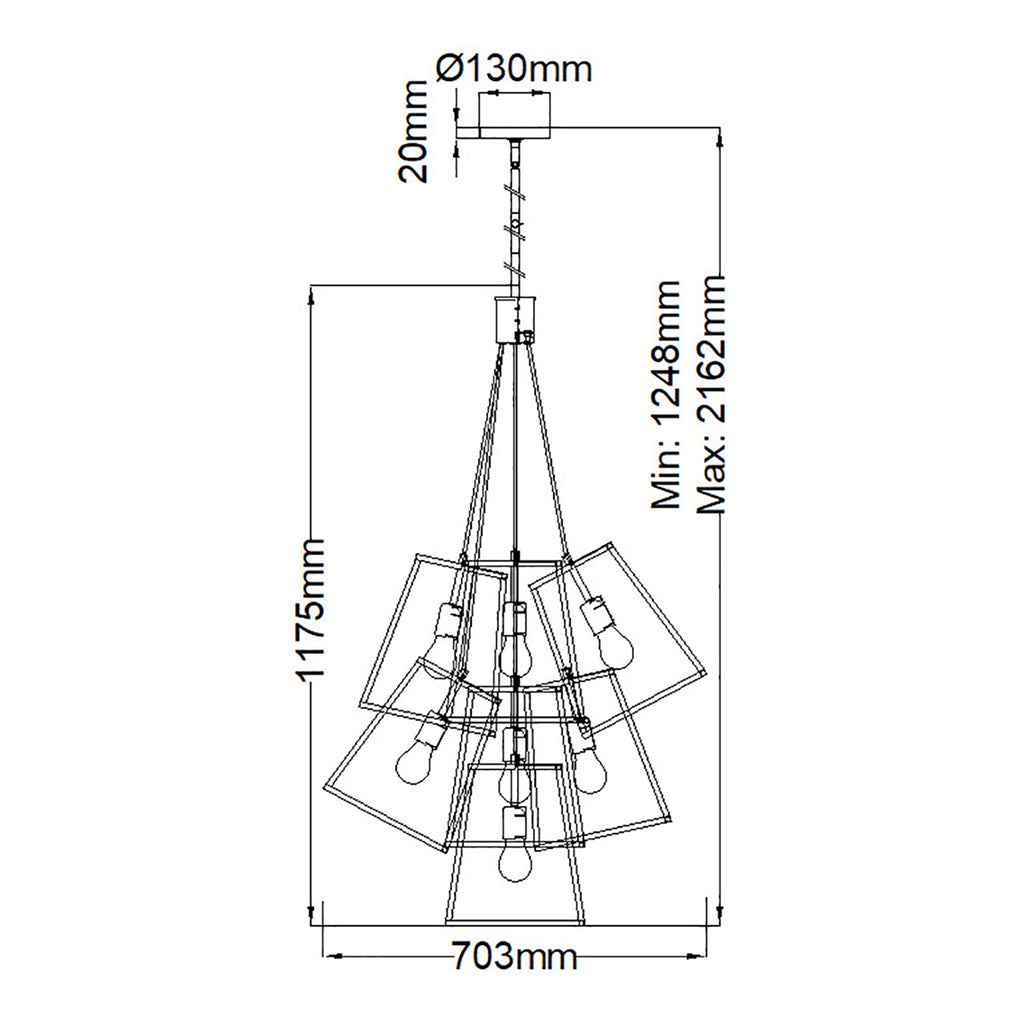 Pendelleuchte Fulton (bronzefarben) 7x - Elstead Lighting