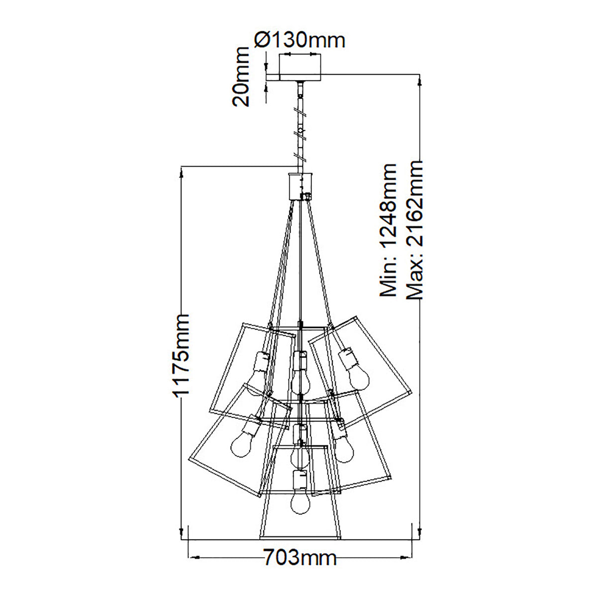 Pendelleuchte Fulton (bronzefarben) 7x - Elstead Lighting