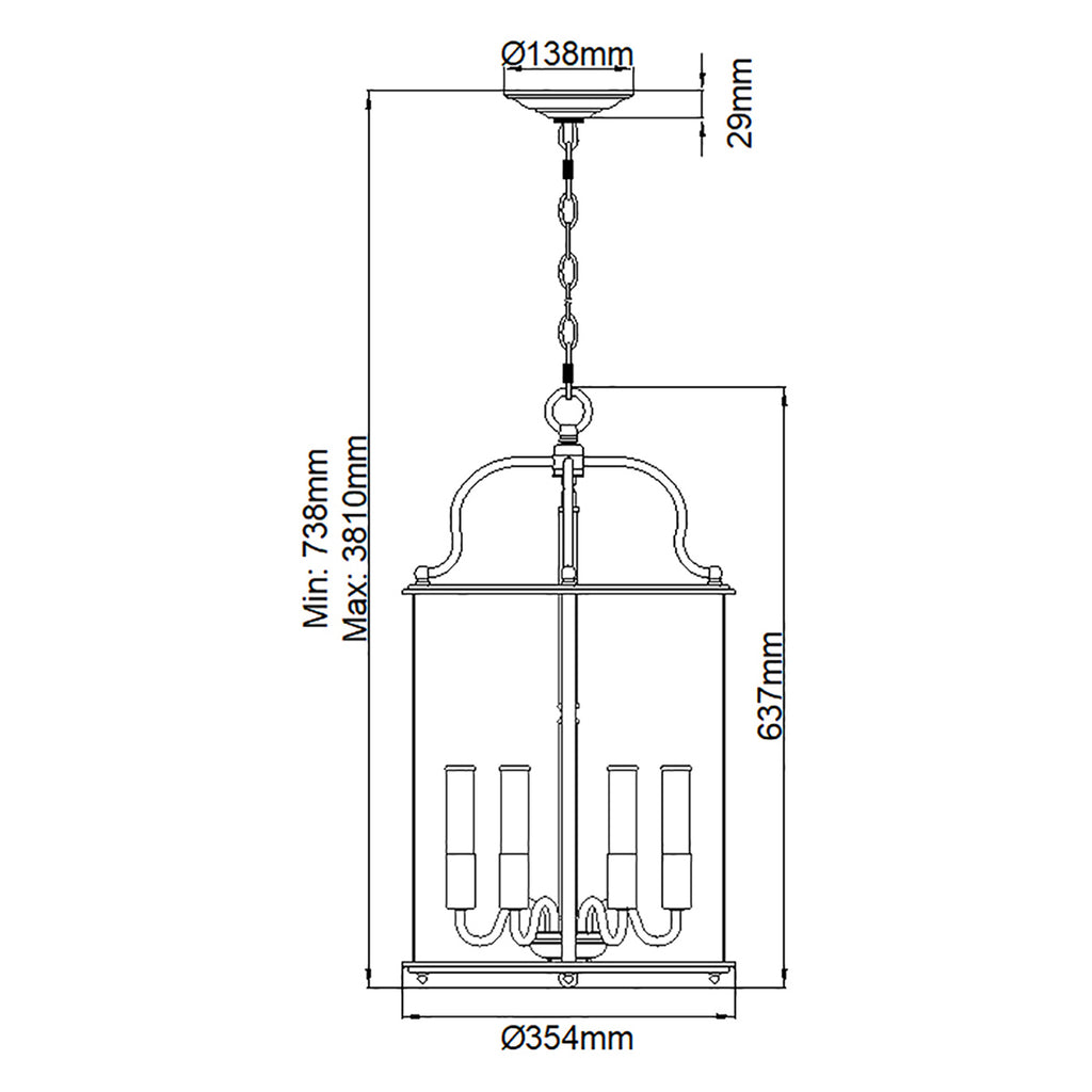 Pendelleuchte Gentry (Pewter) 6x - Elstead Lighting