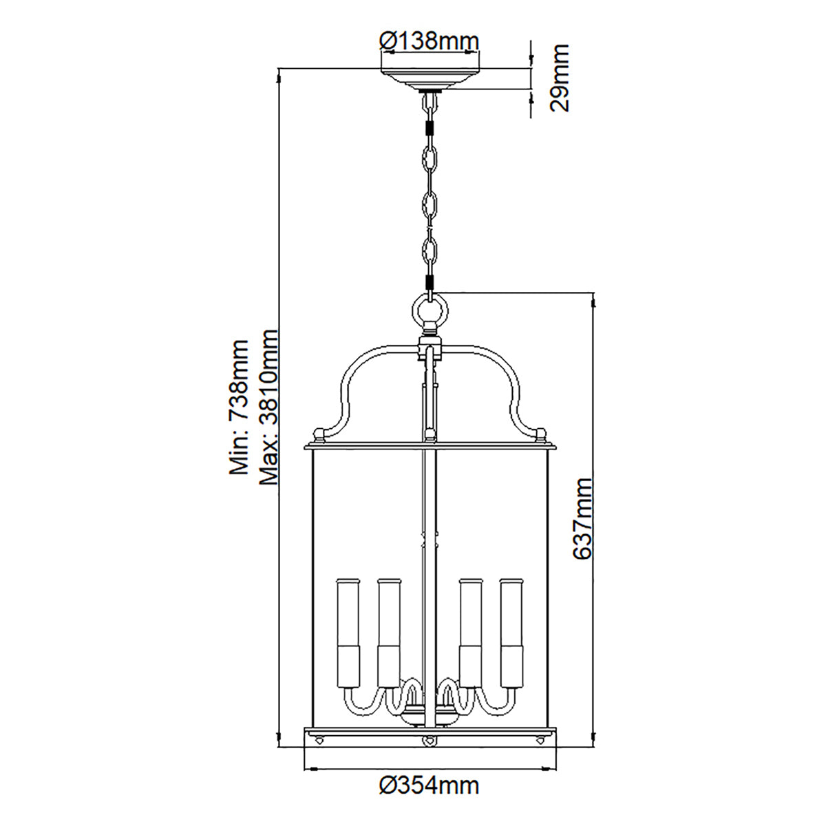 Pendelleuchte Gentry (Pewter) 6x - Elstead Lighting