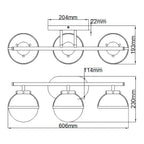 Bad-Wandleuchte Hollis (schwarz) 3x - Elstead Lighting
