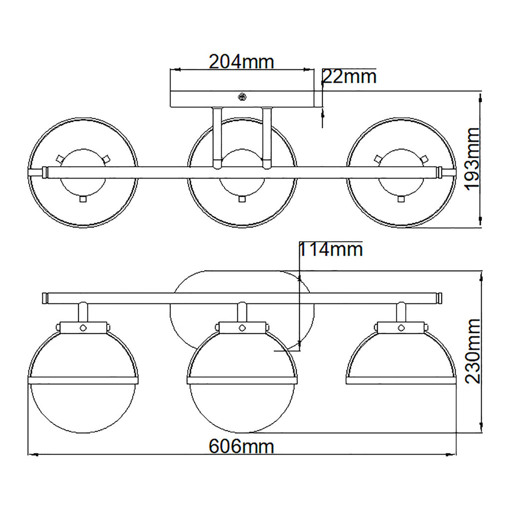 Bad-Wandleuchte Hollis (messingfarben) 3x - Elstead Lighting