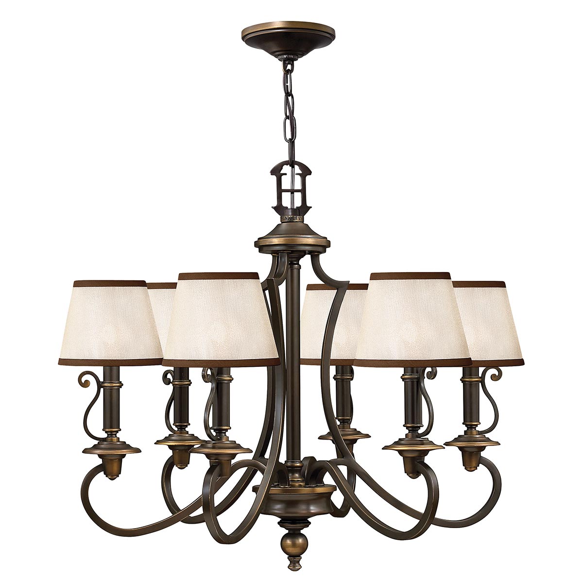 Pendelleuchte Plymouth (bronzefarben) 6x - Elstead Lighting