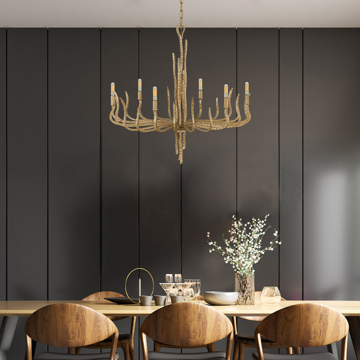 Pendelleuchte Spyre (goldfarben) 6x - Elstead Lighting