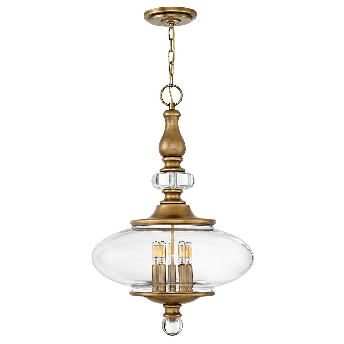 Pendelleuchte Wexley (messingfarben) 5x - Elstead Lighting